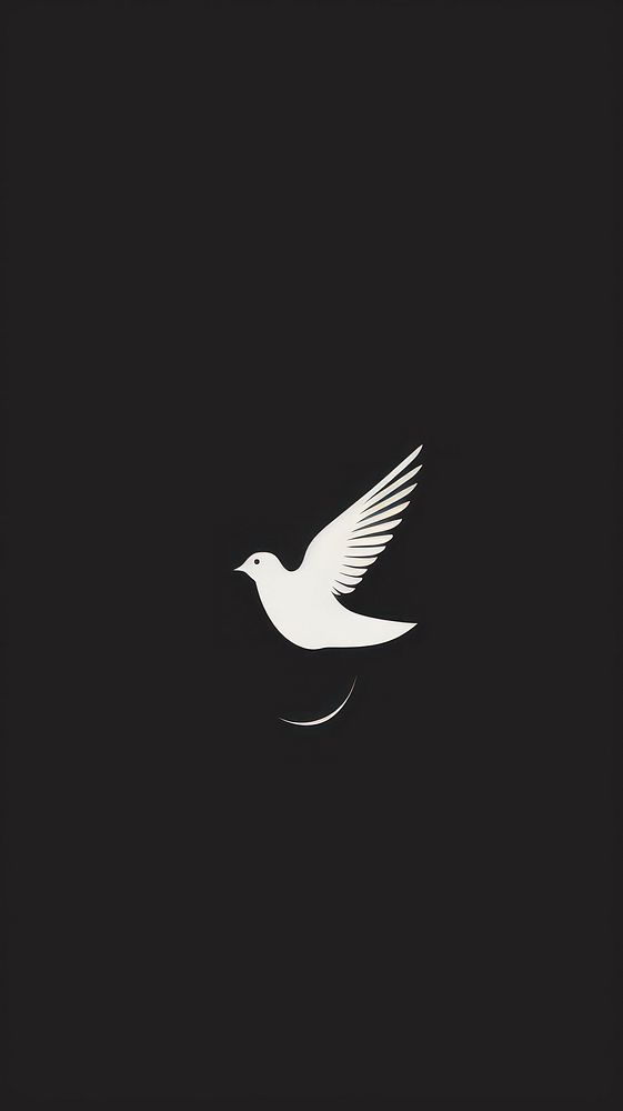 Flying dove art animal nature black. AI generated Image by rawpixel.