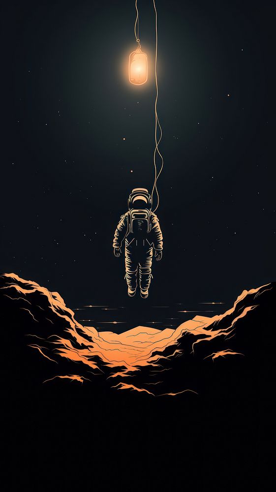 Floating astronaut art astronomy outdoors nature. AI generated Image by rawpixel.