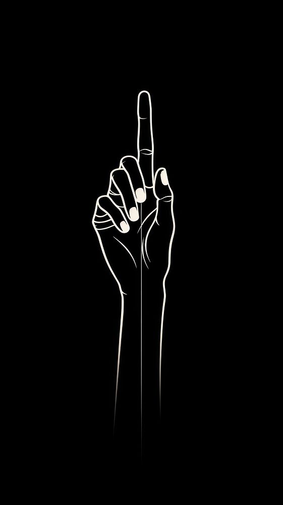 Hand illustration finger black line. AI generated Image by rawpixel.