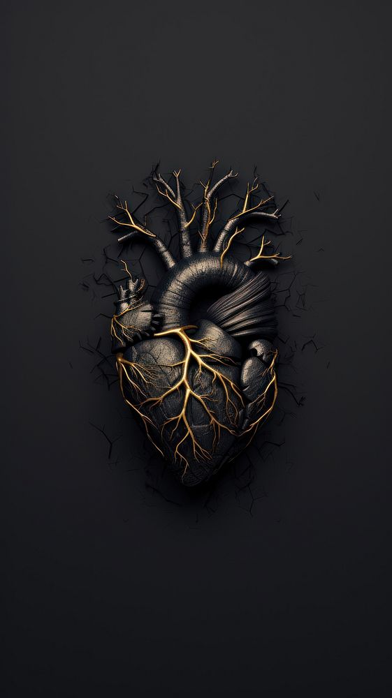 Heart art creativity darkness person. AI generated Image by rawpixel.