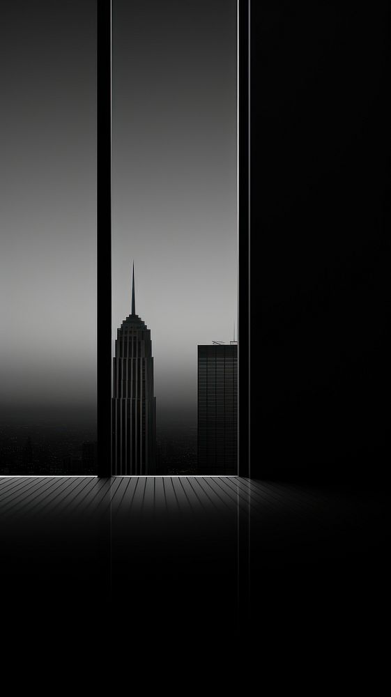 Modern building architecture silhouette cityscape. AI generated Image by rawpixel.