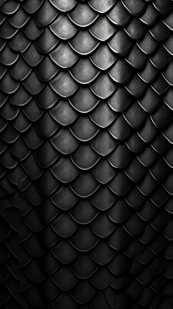Monochrome snake scale pattern black backgrounds repetition. 