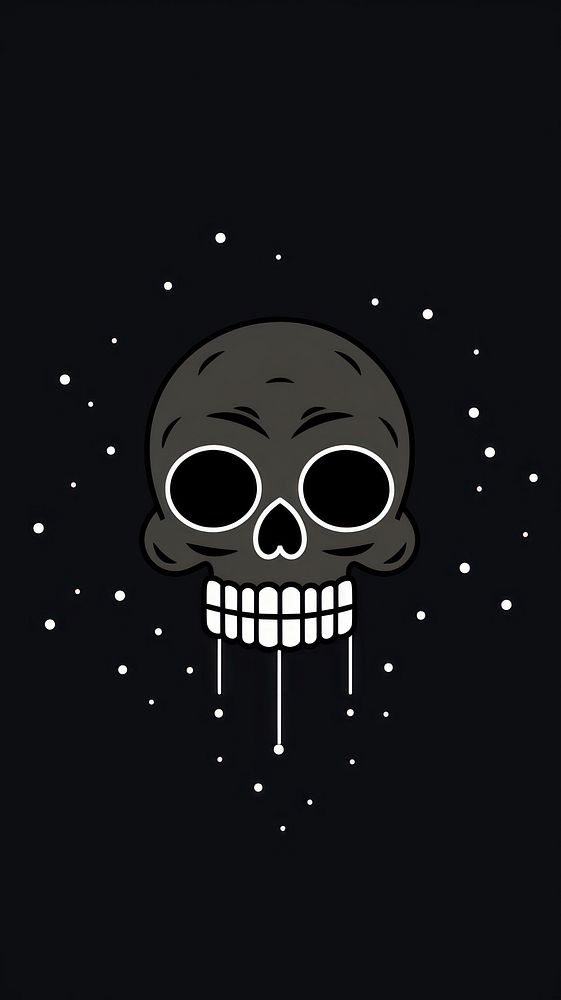 Skull art illustrated astronomy darkness. AI generated Image by rawpixel.