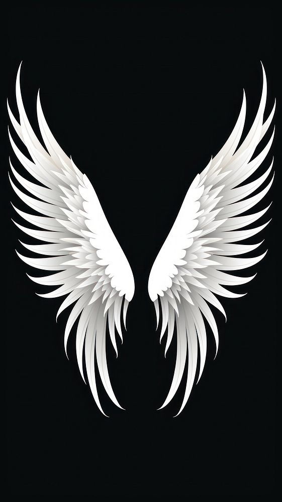 White wings illustration symbol bird logo. AI generated Image by rawpixel.