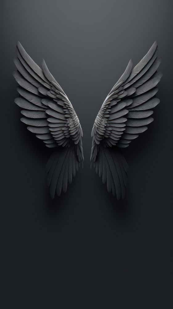 Wings illustration black bird monochrome. AI generated Image by rawpixel.