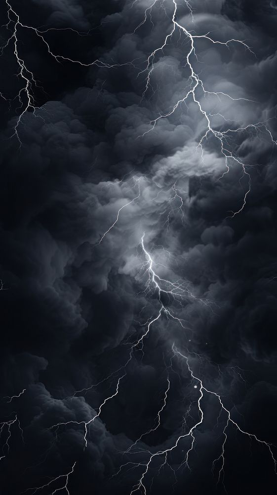 Thunder thunderstorm lightning outdoors. AI generated Image by rawpixel.