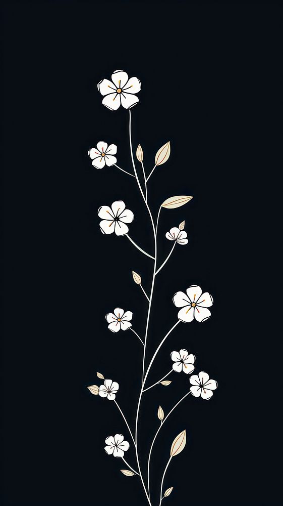 Tiny cute flower illustration wallpaper pattern plant. AI generated Image by rawpixel.