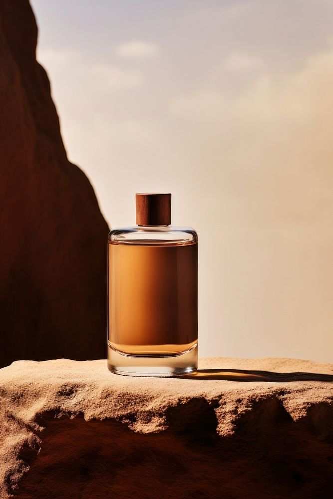 Purfume bottle perfume glass brown. AI generated Image by rawpixel.