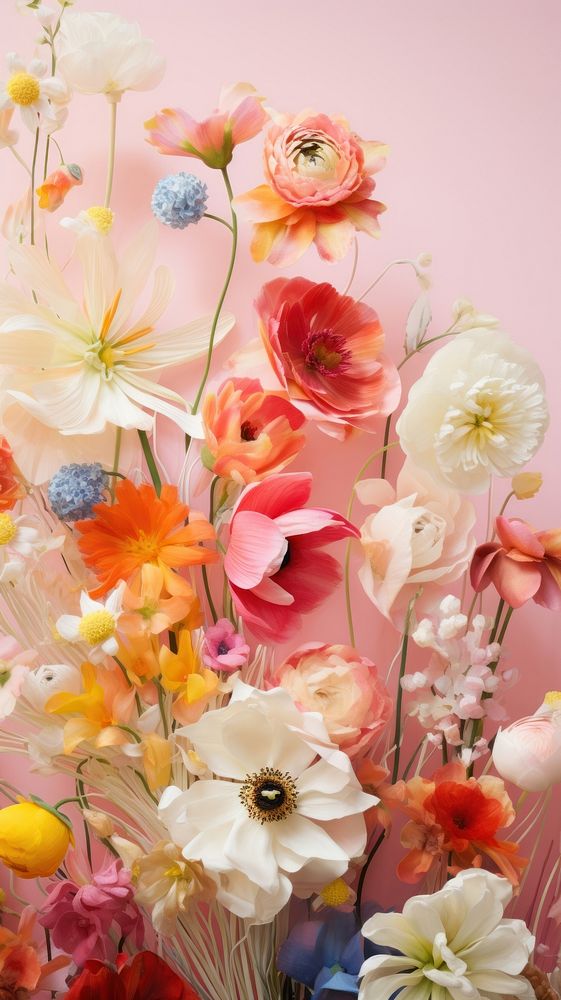 Spring flowers graphics blossom petal. AI generated Image by rawpixel.