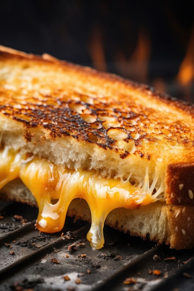 Grilled cheese bread food meat. AI generated Image by rawpixel.