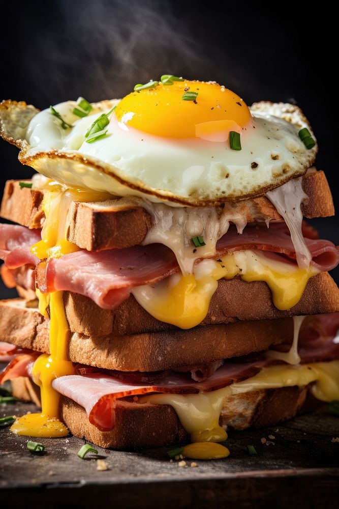 Sandwiches egg cheese food. AI generated Image by rawpixel.