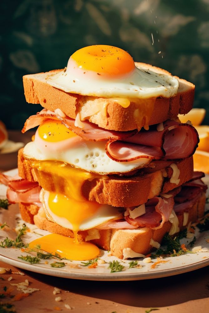 Sandwiches egg brunch food. AI generated Image by rawpixel.