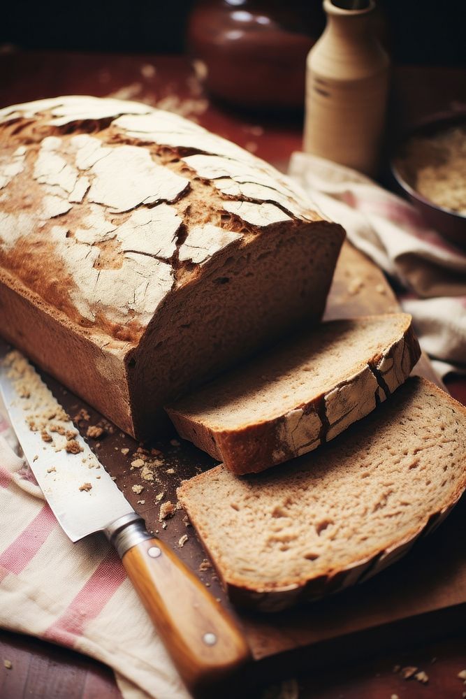 Whole wheat bread food bread loaf. AI generated Image by rawpixel.