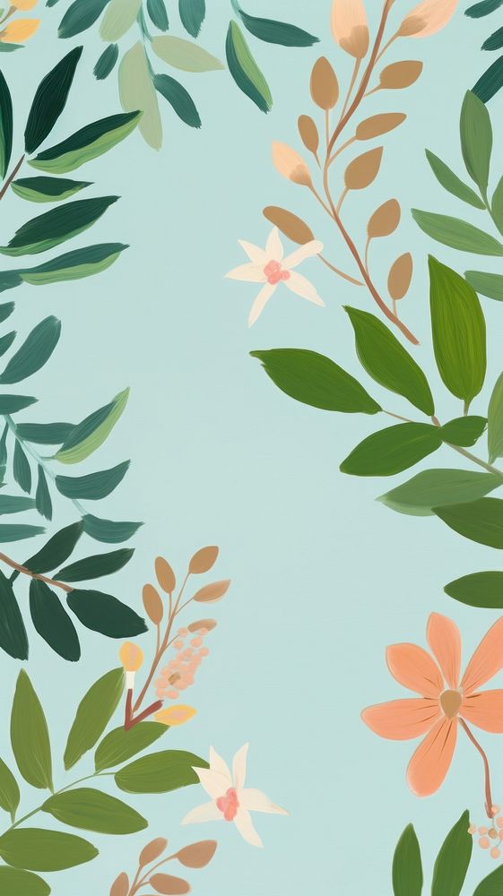 Flower frame pattern plant leaf. AI generated Image by rawpixel.