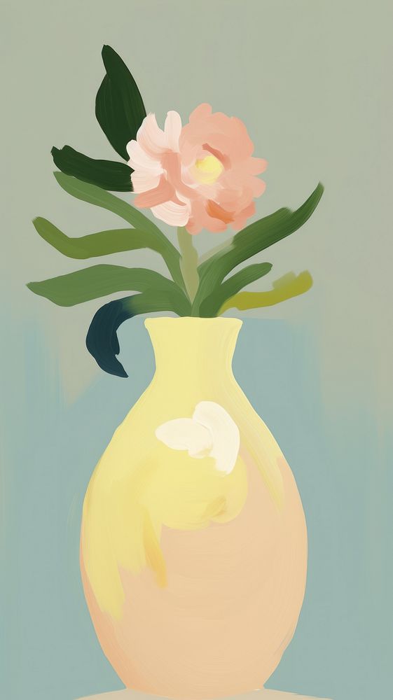 Flower vase painting plant. AI generated Image by rawpixel.