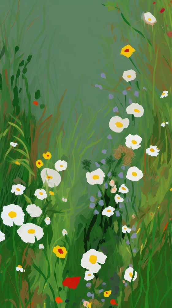 Flowers field grassland outdoors meadow. AI generated Image by rawpixel.