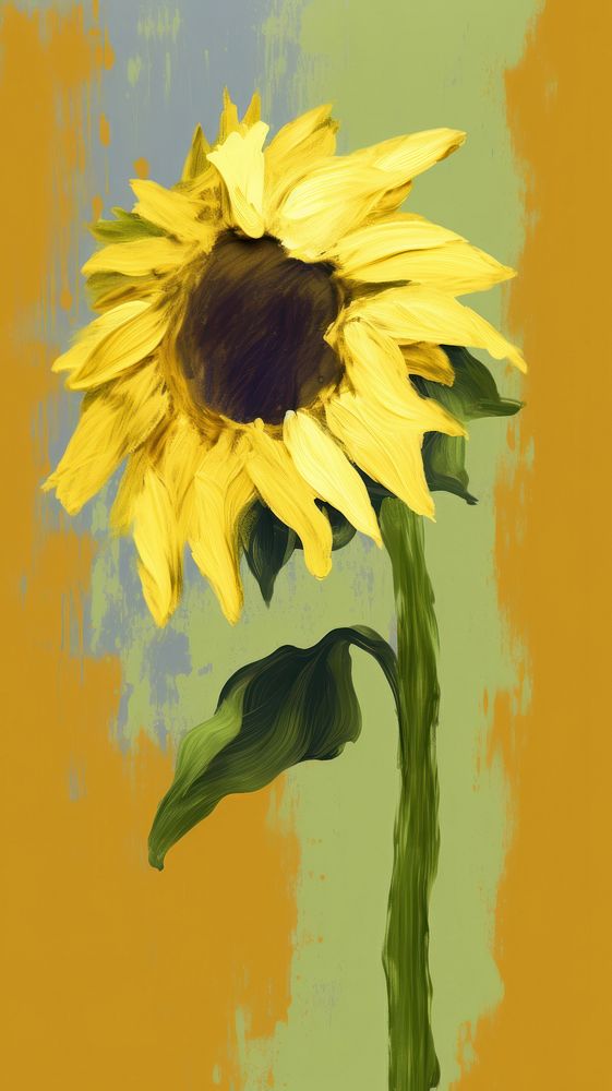 Sunflower painting plant art. AI generated Image by rawpixel.