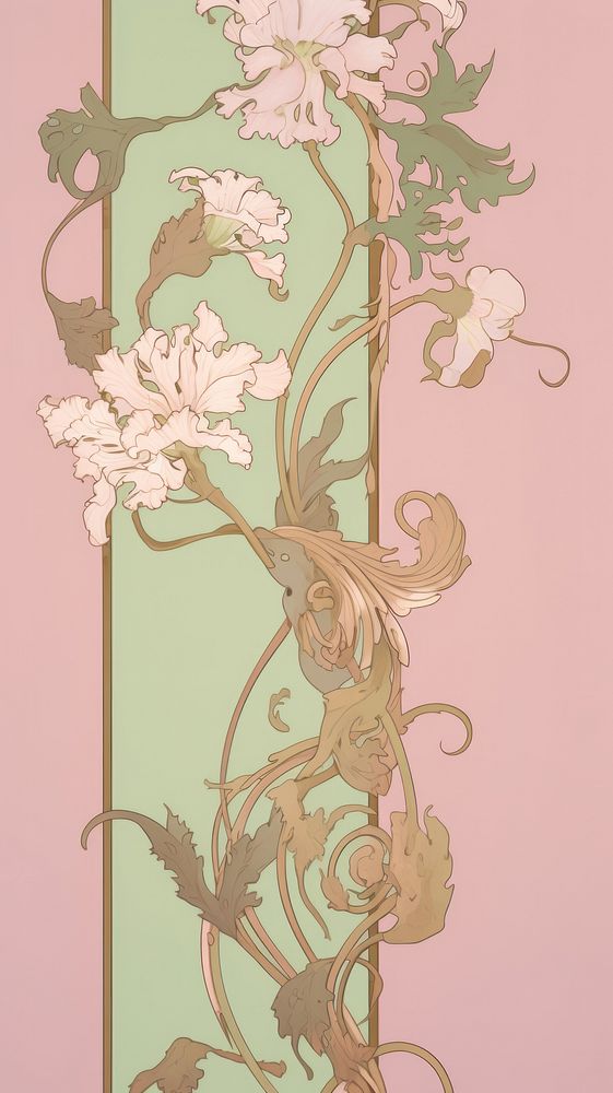 Flower art wallpaper pattern. AI generated Image by rawpixel.