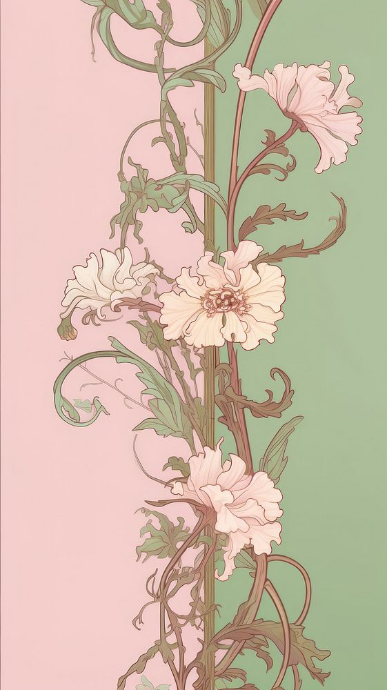 Flower wallpaper pattern plant. AI generated Image by rawpixel.