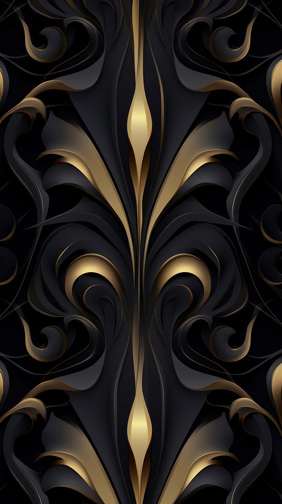 Gold pattern wallpaper black backgrounds accessories. AI generated Image by rawpixel.