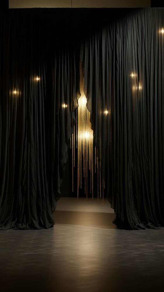 Gold wallpaper lighting stage black. AI generated Image by rawpixel.