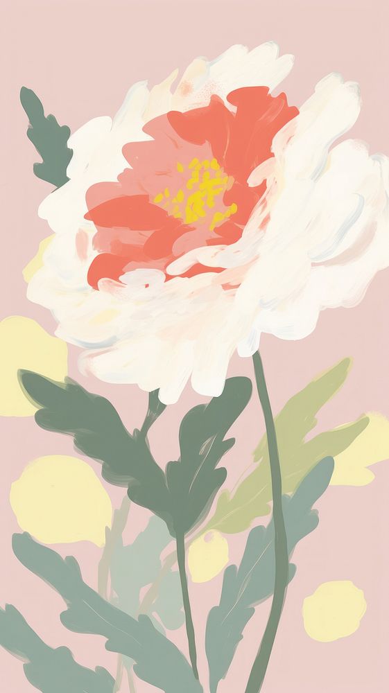 Flower abstract painting plant. AI generated Image by rawpixel.