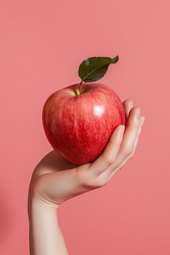 Hands holding an apple fruit plant food. AI generated Image by rawpixel.
