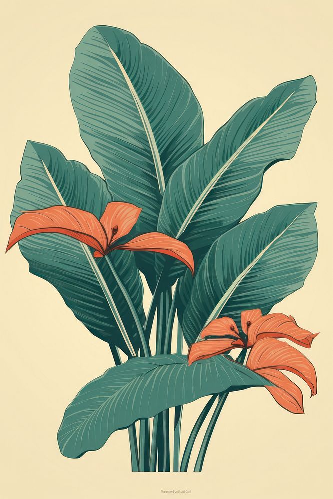 Tropical leave flower plant leaf. AI generated Image by rawpixel.