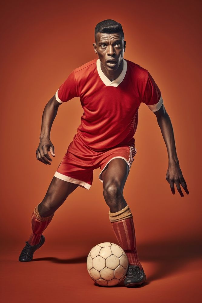 African man football sports portrait. AI generated Image by rawpixel.