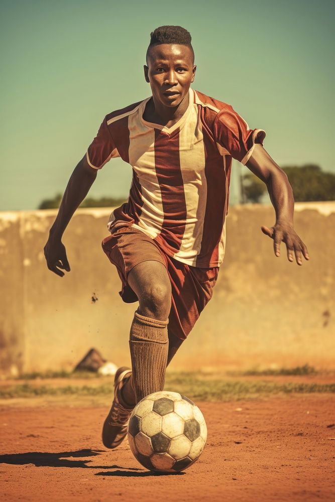 African man football sports determination. AI generated Image by rawpixel.