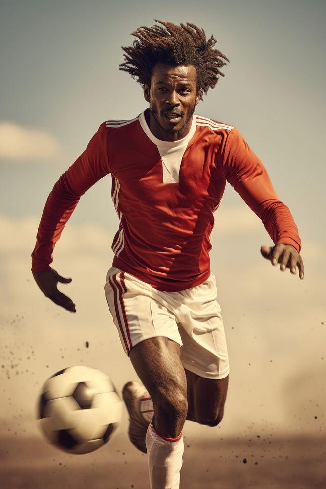 African man football sports determination. AI generated Image by rawpixel.