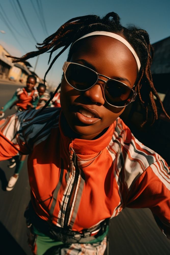 Young women African sunglasses portrait street. AI generated Image by rawpixel.