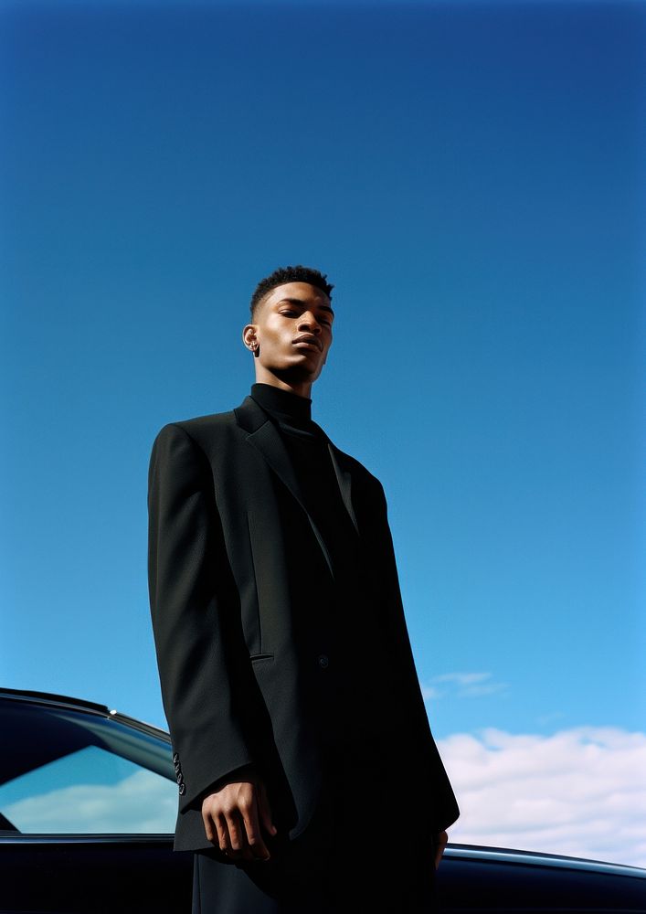 Black young man car photography portrait. AI generated Image by rawpixel.