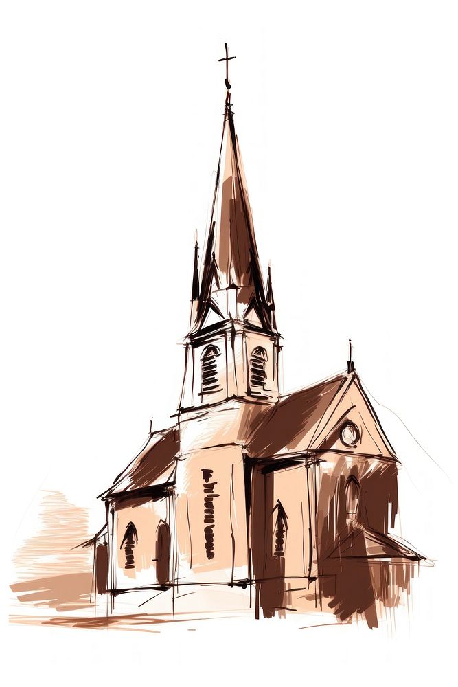 Church drawing sketch architecture. AI generated Image by rawpixel.