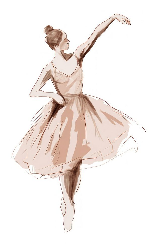 Ballet dancing drawing sketch. AI generated Image by rawpixel.