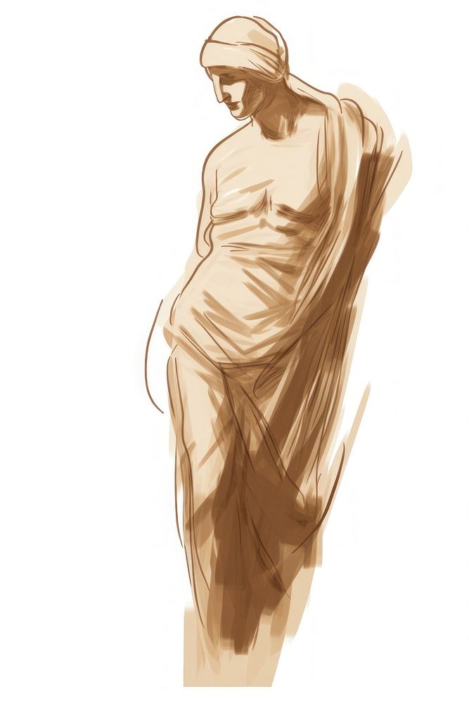 Greek statue drawing sketch adult. AI generated Image by rawpixel.