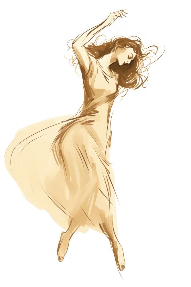 Woman dancing drawing sketch adult. AI generated Image by rawpixel.
