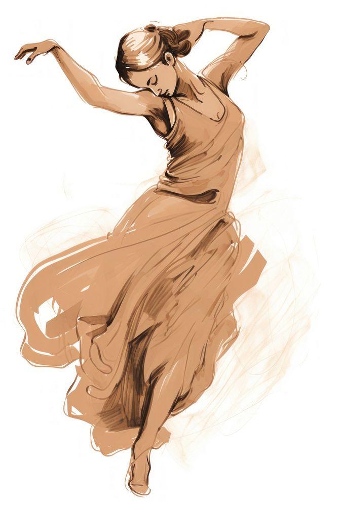 Woman dancing drawing sketch adult. AI generated Image by rawpixel.