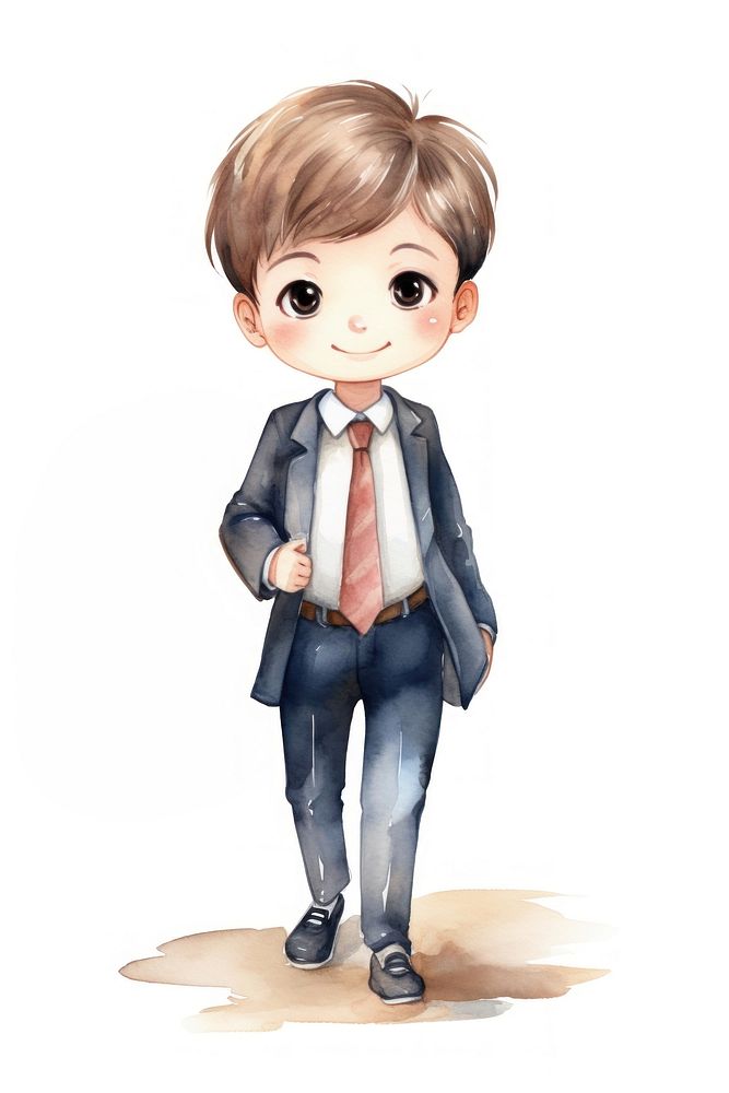 Children Lawyer cartoon cute white background. AI generated Image by rawpixel.