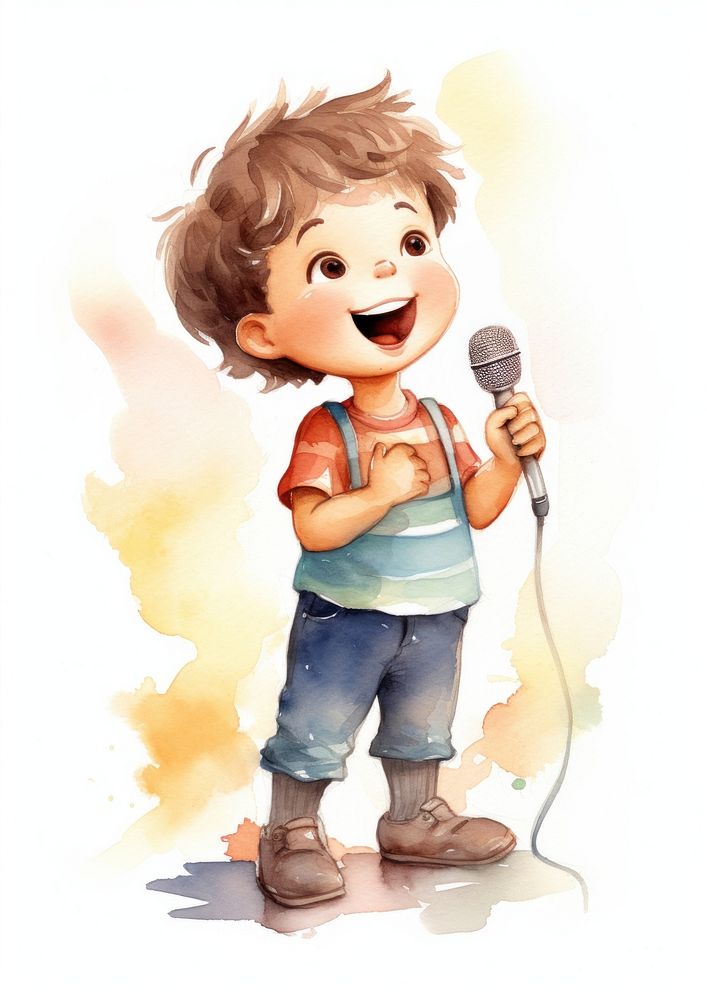 Microphone cartoon singer cute. AI generated Image by rawpixel.