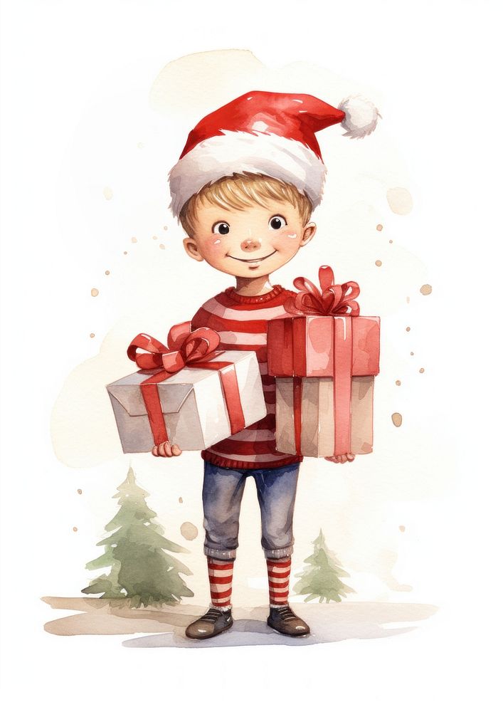 Happy boy celebrating Christmas christmas cartoon cute. AI generated Image by rawpixel.