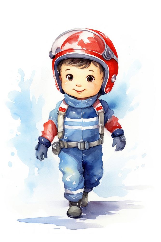 Cute race car driver cartoon helmet toy. AI generated Image by rawpixel.