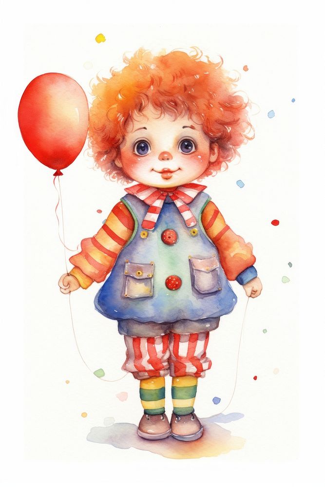 Cute Children Dress up as a clown balloon cartoon doll. AI generated Image by rawpixel.