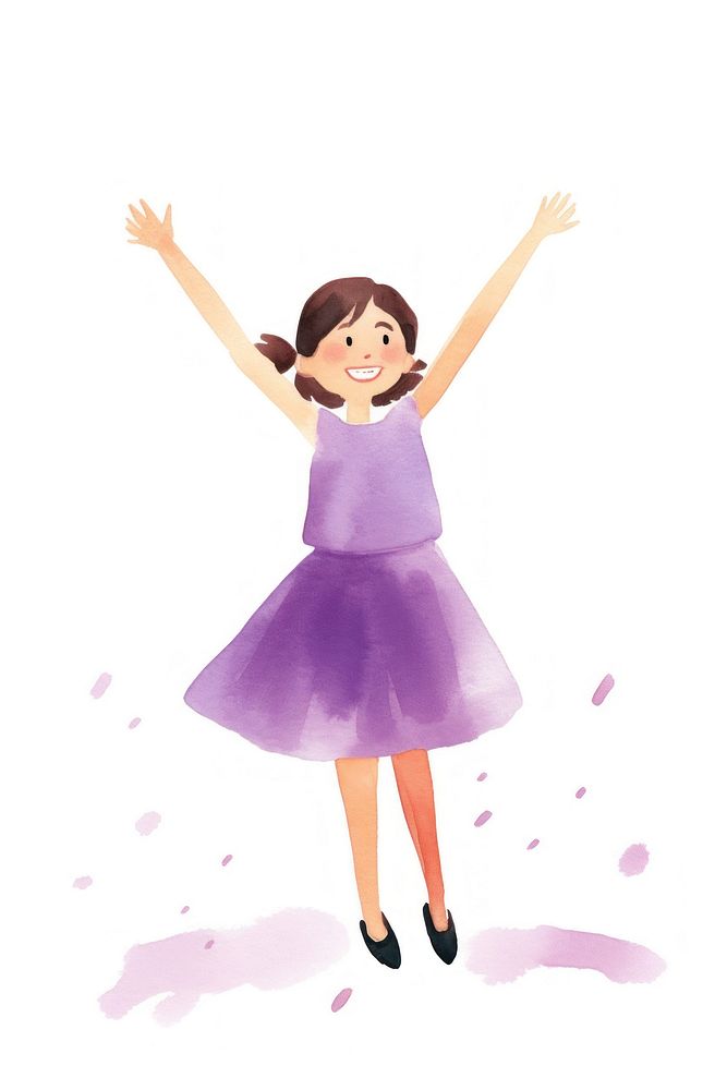 Young girl ballerina smiling dancing. AI generated Image by rawpixel.