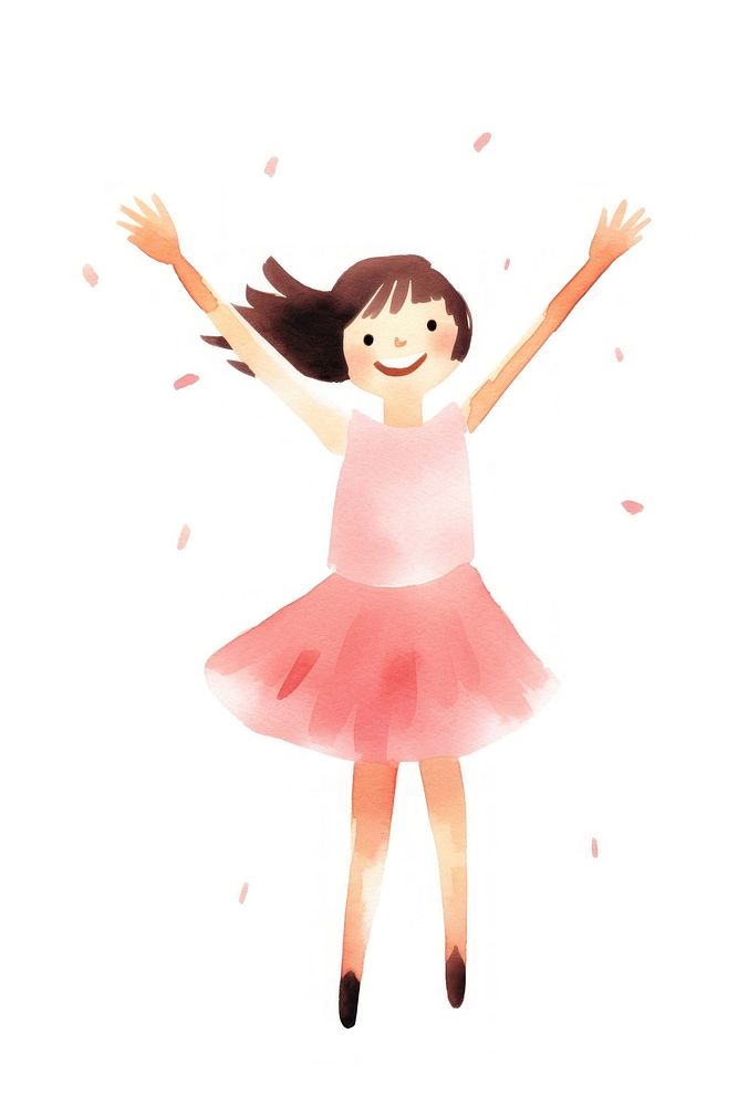 Young girl ballerina smiling dancing. AI generated Image by rawpixel.