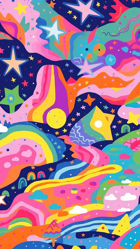 Vibrant star pattern in abstract painting graphics. AI generated Image by rawpixel.