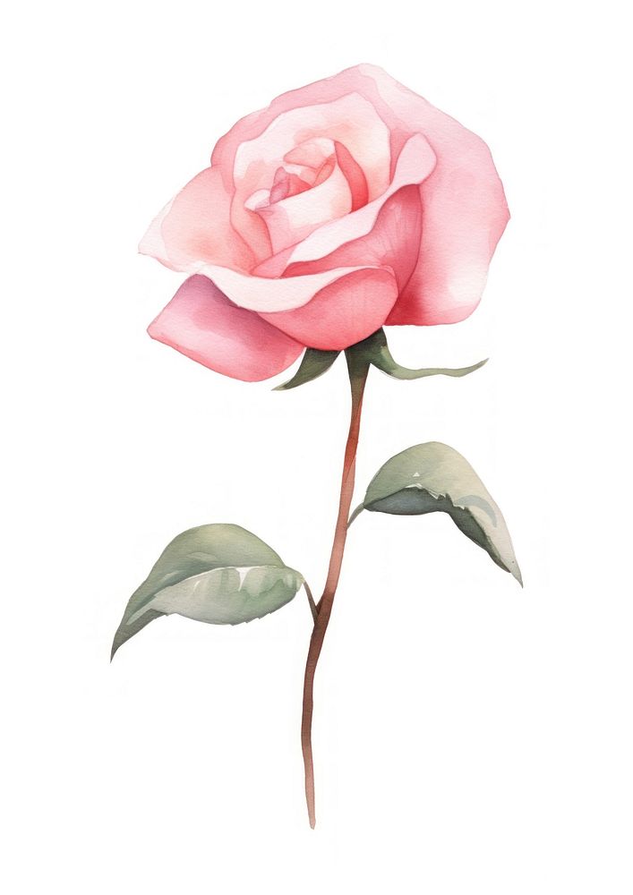 Minimal pink Rose rose flower plant. AI generated Image by rawpixel.