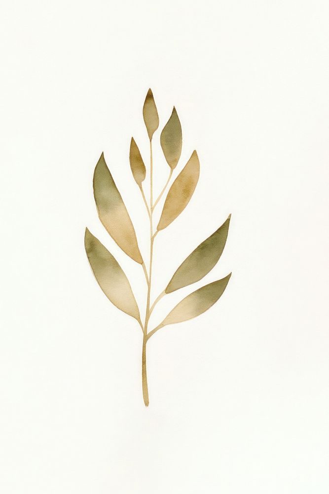 Minimal leafs plant drawing nature. AI generated Image by rawpixel.