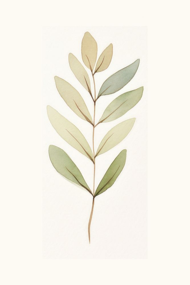 Minimal leafs plant art pattern. AI generated Image by rawpixel.
