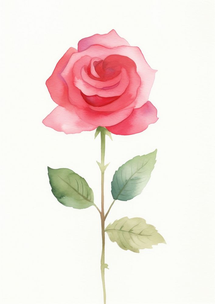 Minimal red Rose rose flower plant. AI generated Image by rawpixel.